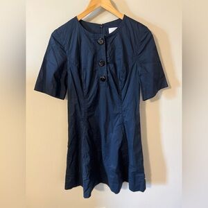 Pearl By Lela Rose Navy Button Front A-Line Mini Dress Size 4